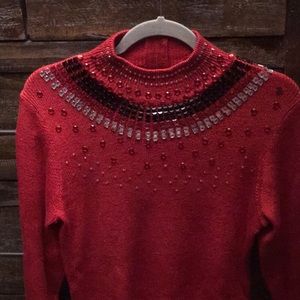 Investments size xl sequin high neck sweater
